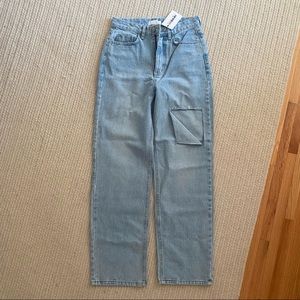 NWT OAK + FORT Light Blue jeans with Slit - Small